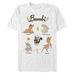 Disney Unisex Bambi Textbook Organic Short Sleeve T-shirt, Weiß, L von Disney Classics