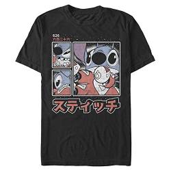 Disney Unisex Lilo & Stitch Stitch Kanji Organic Short Sleeve T-shirt, Schwarz, XL von Disney Classics