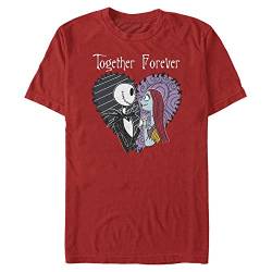 Disney Unisex Nightmare Before Christmas Together Forever Organic Short Sleeve T-shirt, Rot, L von Disney Classics