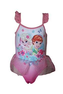 Disney Frozen ELSA Anna Mädchen-Badeanzug, Einteiler-Badeanzug Grün und Rosa (Rosa, 2-3 Jahre) von Disney Official