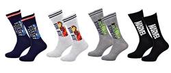 Disney Socks And Underwear – Herren-Socken Marvel, Avengers, Dc Comics aus Baumwolle – verschiedene Modelle mit Fotos je nach Verfügbarkeit – mehrfarbig Gr. One size, 4 Paar von Disney Socks And Underwear