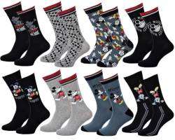 Disney Socks And Underwear – Herren-Socken Micky Maus aus Baumwolle – verschiedene Modelle je nach Verfügbarkeit – mehrfarbig Gr. 43/46, 12 Paar von Disney Socks And Underwear