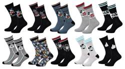 Disney Socks And Underwear – Herren-Socken Micky Maus aus Baumwolle – verschiedene Modelle je nach Verfügbarkeit – mehrfarbig Gr. One size, 10 Paar von Disney Socks And Underwear