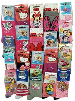 Disney socks. Packung lizenzierter Fantasiesocken - Sortiment von Fotomodellen nach Verfügbarkeit - (19/22, 10 Paar Modelle für Kinder und Mädchen.) von Disney socks.