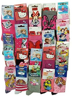 Disney socks. Packung lizenzierter Fantasiesocken - Sortiment von Fotomodellen nach Verfügbarkeit - (31/34, 10 Paar Modelle für Kinder und Mädchen.) von Disney socks.