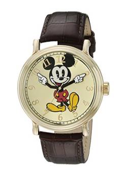 Analoge Quarz-Armbanduhr in braun für Herren von Disney mit „Mickey Mouse“-Aufdruck - W001848 von Disney