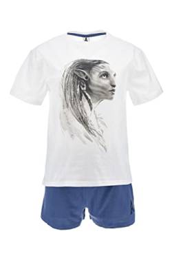 Avatar 2 Der Weg des Wassers T-Shirt und Shorts für Damen, Weicher Baumwoll-Pyjama, Neytiri Design 2-Teiliges Set, Geschenk für Damen und Teenager | L - Weiß von Disney