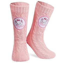 Disney Antirutschsocken Damen Teenager, One Size ABS Kuschelsocken Damen Antirutsch Haussocken Winter - Frauen Geschenke (Rosa Marie) von Disney