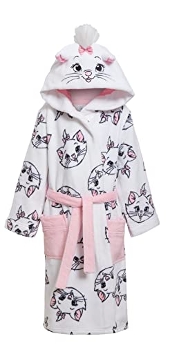 Disney Aristocats Marie Bademantel für Mädchen mit Kapuze aus Fleece, weiß, 2 Jahre von Disney