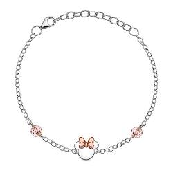 Disney BS00035TRPL-55 Armband Mädchen Damen Minnie Maus Herzen Silber 17 cm von Disney