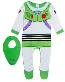 Disney Baby Boy Toy Story 4 Buzz Lightyear Strampler + Bandana-Lätzchen, Geschenkset Gr. 6-9 Monate, grün/weiß von Disney