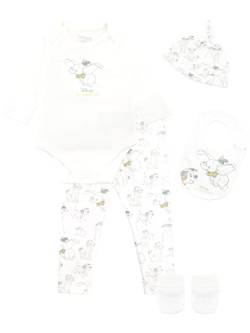 Disney Baby Dumbo Bodysuit mit Hut und Latz Outfit 5-teiliges Set für Jungen und Mädchen 56-68 Weiß von Disney