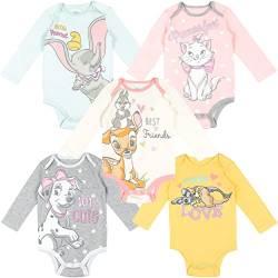 Disney Baby Girls 5 Pack Bodysuits 101 Dalmatians Dumbo Bambi Aristocats 0-3 Months von Disney