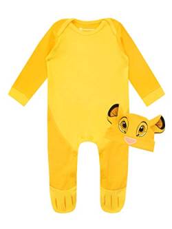 Disney Baby Jungen Lion King Schlafstrampler und Mütze Set Simba Gelb 44-50 von Disney