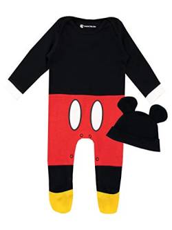 Disney Baby Jungen Mickey Mouse Schlafstrampler und Mütze Set Rot 44-50 von Disney