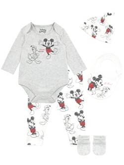 Disney Baby Jungen Mickey Mouse und Donald Duck Bodysuit mit Hut und Latz Outfit 5-teiliges Set Mehrfarbig 56-68 von Disney