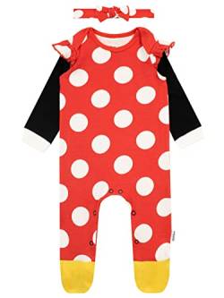 Disney Baby Mädchen Minnie Mouse Schlafanzug und Stirnband Set Rot 56-68 von Disney