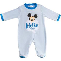 Disney Baby-Strampler aus Chenille, Strampler mit Fuß, 0 bis 9 Monate, MICKEY MAUS HELLO, 0-3 Monate von Disney