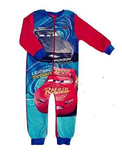 Disney Cars Jungen Einteiler Schlafanzug Rot/Blau Alter 18 Monate - 5 Jahre, rot, 86-92 von Disney