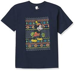 Disney Characters VTG Mickey Sweater Boy's Solid Crew Tee, Navy Blue, X-Small von Disney