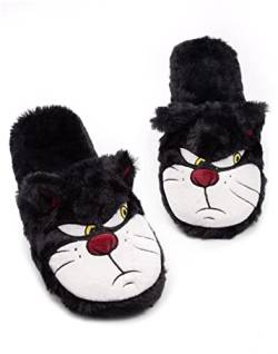 Disney Cinderella Lucifer Hausschuhe Flauschige Katze Womens Damen Schwarz 38-39 EU von Disney