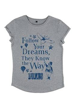 Disney Classics Dumbo - Follow Dreams Women's Rolled-sleeve Melange grey XL von Disney