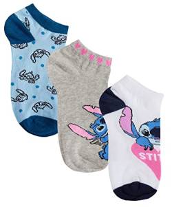 Disney Damen Lilo & Stitch 3er-Pack Socken Teens Knöchelsocken Turnschuhe Liner Mädchen Geschenk, rose, 39/41 EU von Disney