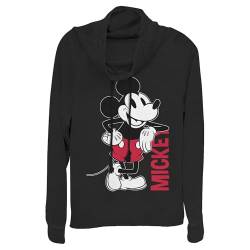 Disney Damen Mickey Leaning Hemd, schwarz, Groß von Disney