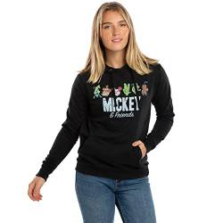 Disney Damen Mickey & Friends Retro Kapuzenpullover, Schwarz, 38 von Disney