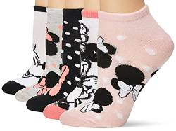 Disney Damen Minnie Mouse No Show, 5er-Pack Lässige Socken, Pink, Schwarz, Mehrfarbig, 42-44.5 EU von Disney