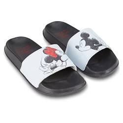 Disney Damen Minnie und Mickey Slides – Klassische Mickey und Minnie Mouse Slide Sandalen Mickey & Minnie Mouse Slides, Weiß, 43 EU von Disney