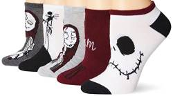 Disney Damen Nightmare Before Christmas No Show, 5 Stück Lässige Socke, Mehrfarbig, Weiß, 42-44.5 EU von Disney