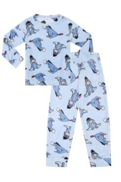 Disney Damen Pyjama-Set, I-Aah, Fleece, lang, Blau, blau, 16-18 von Disney