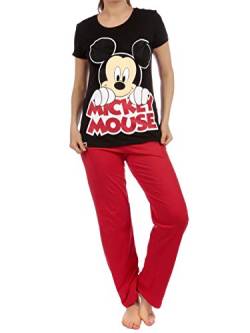 Disney Damen Schlafanzug Mickey Maus Rot Small von Disney