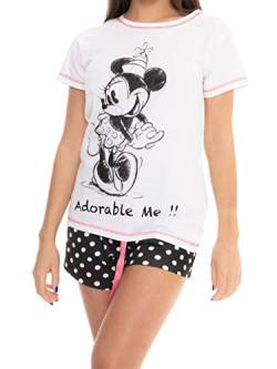 Disney Damen Schlafanzug Minnie Mouse Weiß X-Large von Disney