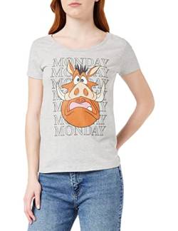 Disney Damen Wodlionts039 T-Shirt, Grau meliert, Small von Disney