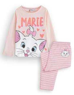 Disney Das Aristocats Marie Mädchen Pyjama Set | Kinder Langärmelige gestreifte Pyjamas mit Langer Beingrafik in Pink | Cat Loungewear Apparel | Klassische Karikatur Kunst Nachtwäsche Merchandise von Disney