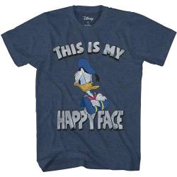 Disney Donald Duck Angry Grumpy This is My Happy Face T-Shirt(Indigo Heather Black,Large) von Disney