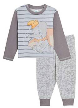 Disney Dumbo Baby-Schlafanzug für Jungen und Mädchen, unisex, für Kleinkinder, ohne Fuß, 2-teiliges Set Gr. 12-18 Monate, grau von Disney