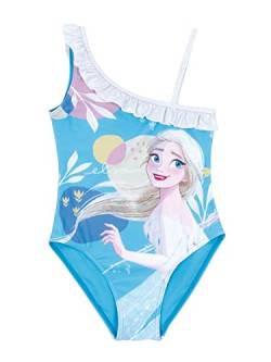 Disney ELSA Badeanzug für Mädchen, Schwimmen Kostüm Frozen, Einteiliger Badeanzug für Mädchen, Geschenk für Mädchen, Größe 6 Jahre, Blau von Disney