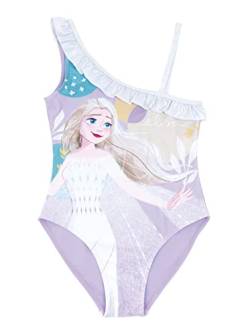 Disney ELSA Badeanzug für Mädchen, Schwimmen Kostüm Frozen, Einteiliger Badeanzug für Mädchen, Geschenk für Mädchen, Größe 8 Jahre, Lila von Disney