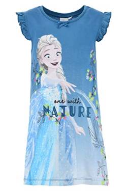 Disney ELSA Nachthemd für Mädchen, Schlafanzug aus Weicher Baumwolle, Kleid im Frozen-Design, Schlafkleid für Mädchen, Größe 8 Jahre - Dunkelblau von Disney