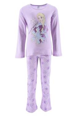 Disney ELSA Pyjama für Mädchen, T-Shirt und Lange Hose, 2-Teiliges Set für Mädchen, Pyjama aus Weicher Lilas Baumwolle im Frozen-Design, Pyjama Geschenk Mädchen | 6 Jahre - Lilas von Disney
