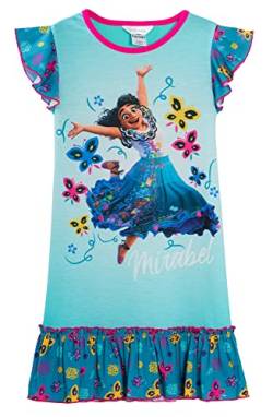 Disney Encanto Mädchen Nachthemd Mirabel Kurzarm Nachthemd mit Rüschen, blau, 9-10 Jahre von Disney