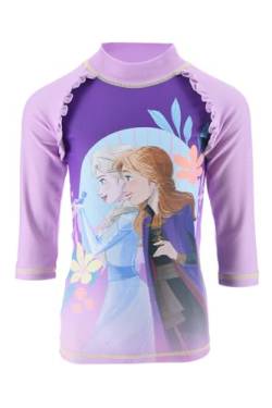 Disney Frozen Badeanzug für Mädchen, UV Schutz Badeanzug Schwimmset, Langärmliges Badeshirt, Größe 6 Jahre, Lila von Disney