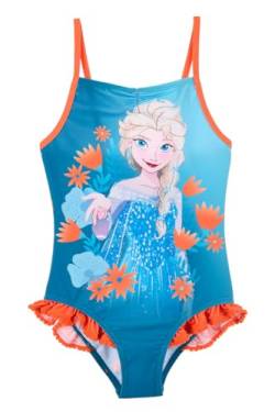 Disney Frozen Mädchen Badeanzug, ELSA Design Einteiliger Badeanzug, Kinder Badeanzug, Größe 6 Jahre, Blau von Disney