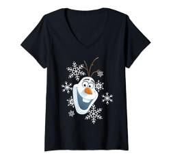 Disney Frozen Olaf Smile Snowflake Weihnachten T-Shirt mit V-Ausschnitt von Disney