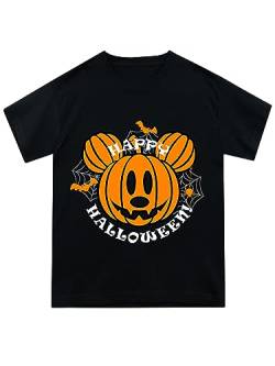 Disney Halloween T-Shirt für Kinder | Micky Maus Halloween Mädchen und Jungen T-Shirt | Micky Maus Kürbis Kinderkleidung | Schwarz 140 von Disney