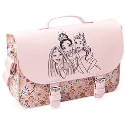 Disney Handtasche Mädchen Trend Umhängetasche Kinder Schultertasche Kindertasche Geschenke für Mädchen Teenager Prinzessinnen Glitzer Eiskönigin Frozen Anna ELSA (Rosa Blumen) von Disney