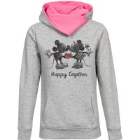 Disney Happy Together Damen Schalkragenpullover grau meliert/pink von Disney